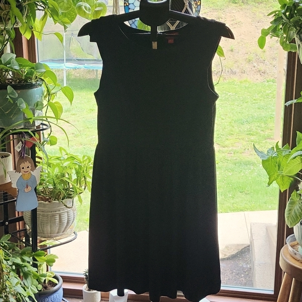 Elle Elegant Dark Gray Cap Sleeve Dress